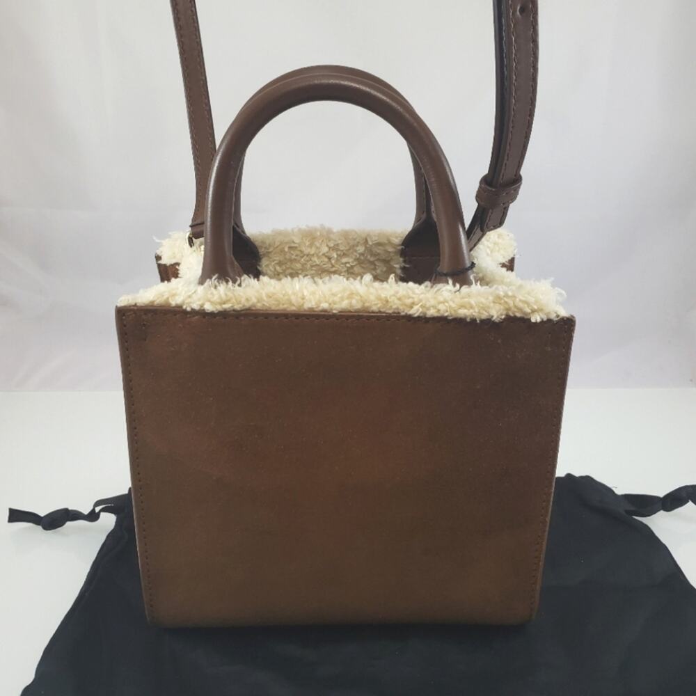 NWD$1645 Dolce & Gabbana Logo DG Faux Suede & Shearling Mini Crossbody Tote Bag - Picture 7 of 16